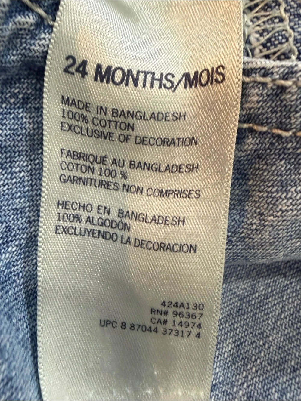 OshKosh B’gosh Denim Kids Vestbak Overalls with Front Bib Pocket Sz 24M